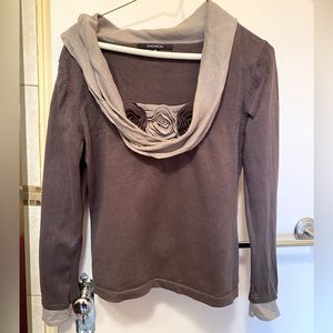 Elegant grey light pullover sweater PS